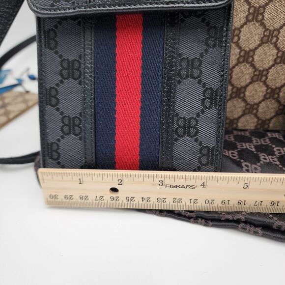 Balenciaga x Gucci The Hacker Project Street Style Crossbody Shoulder Bag Black - Picture 11 of 16